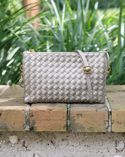 Liz Crossbody Bag Woven Black Pearl