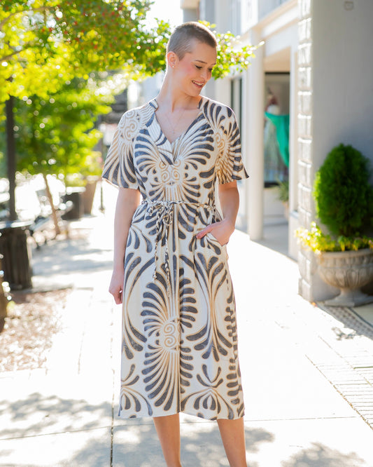 Elle Bold Print Midi Dress