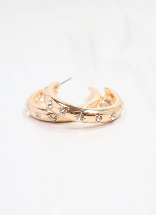 Wynne CZ Hoop Earring Gold