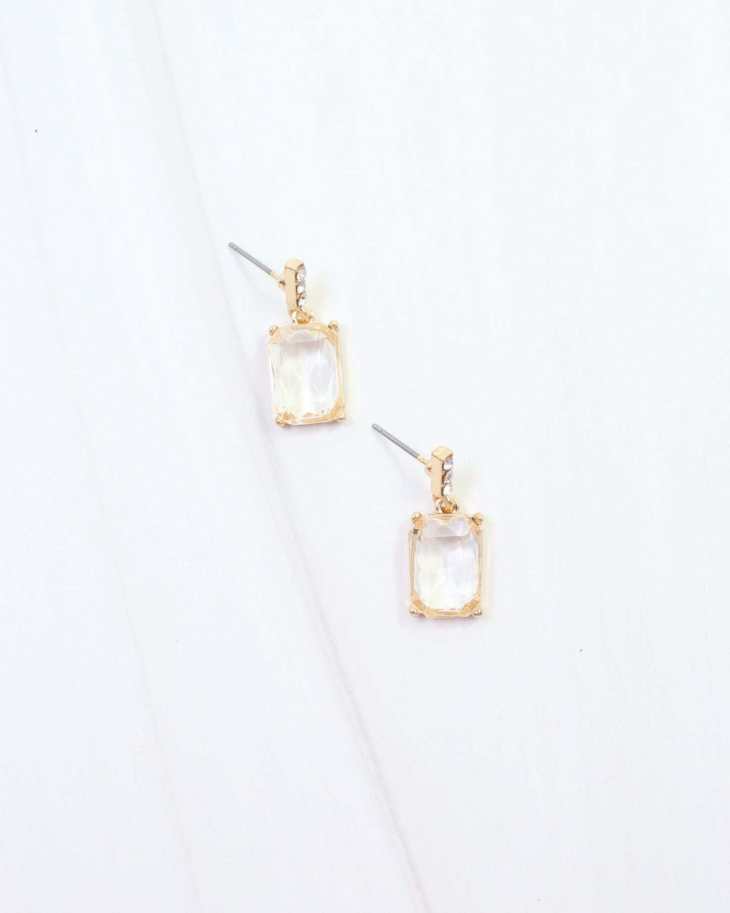 Dalton Crystal Drop Earring Clear