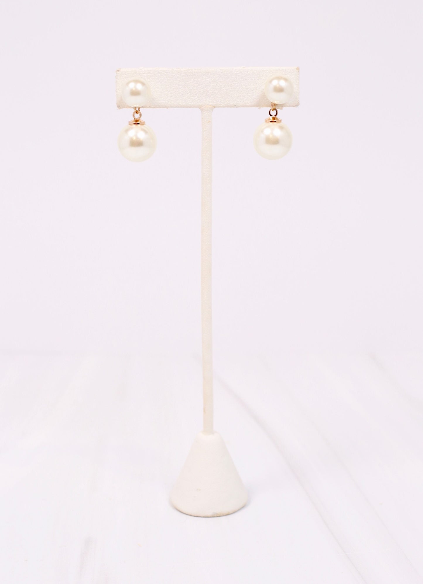 Abney Double Pearl Drop Earring IVORY - Caroline Hill