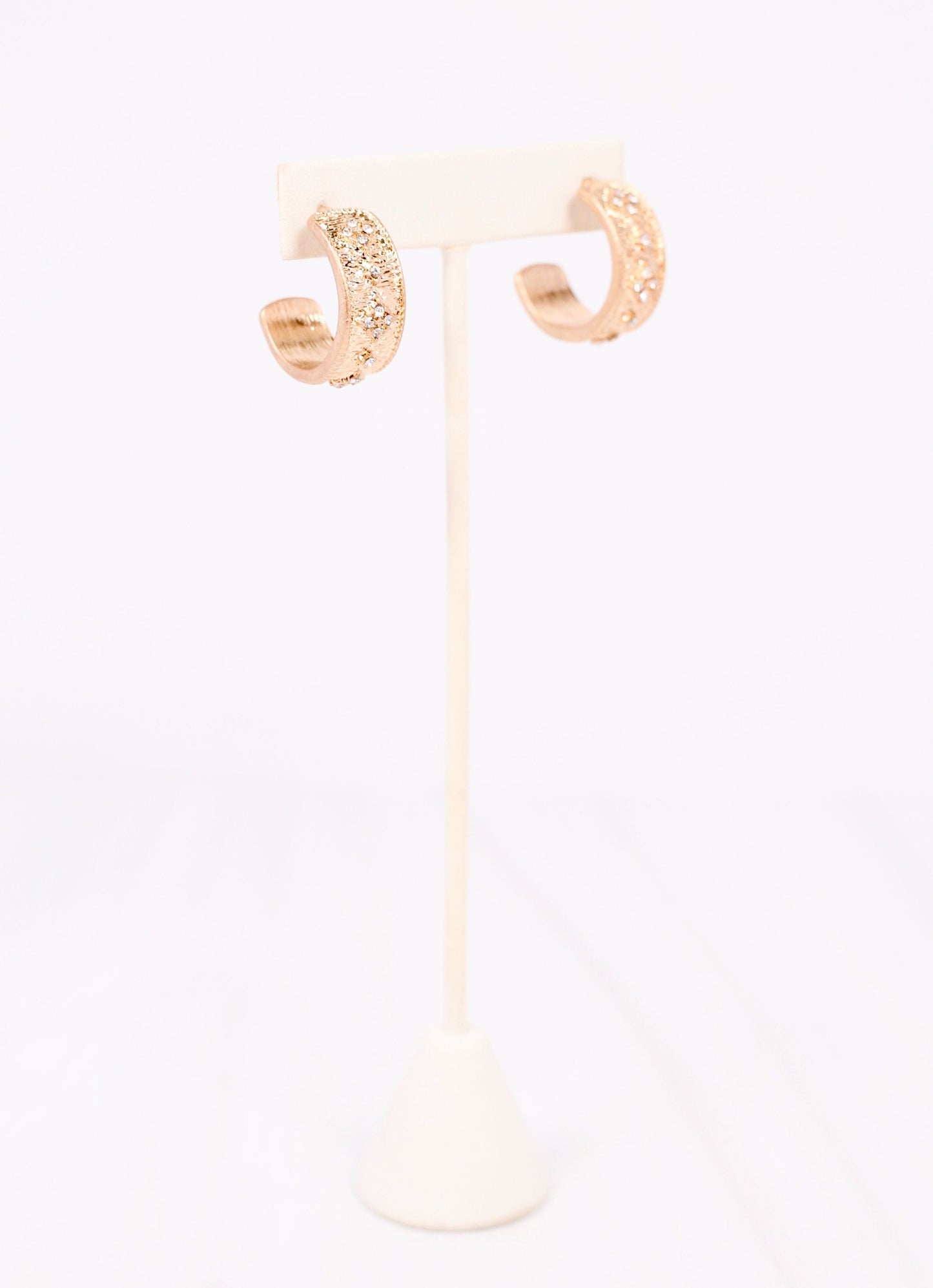 Adair CZ Hoop Earring GOLD - Caroline Hill