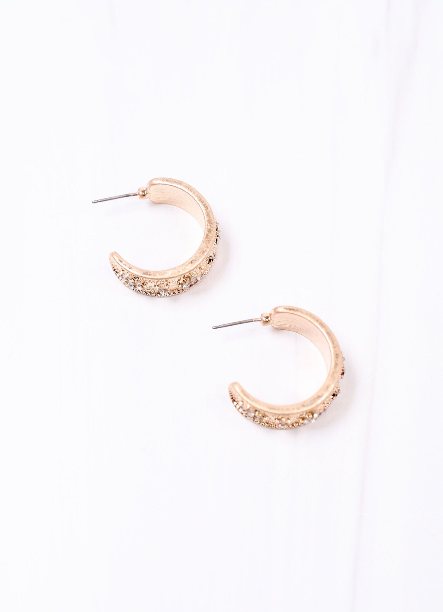 Adair CZ Hoop Earring GOLD - Caroline Hill