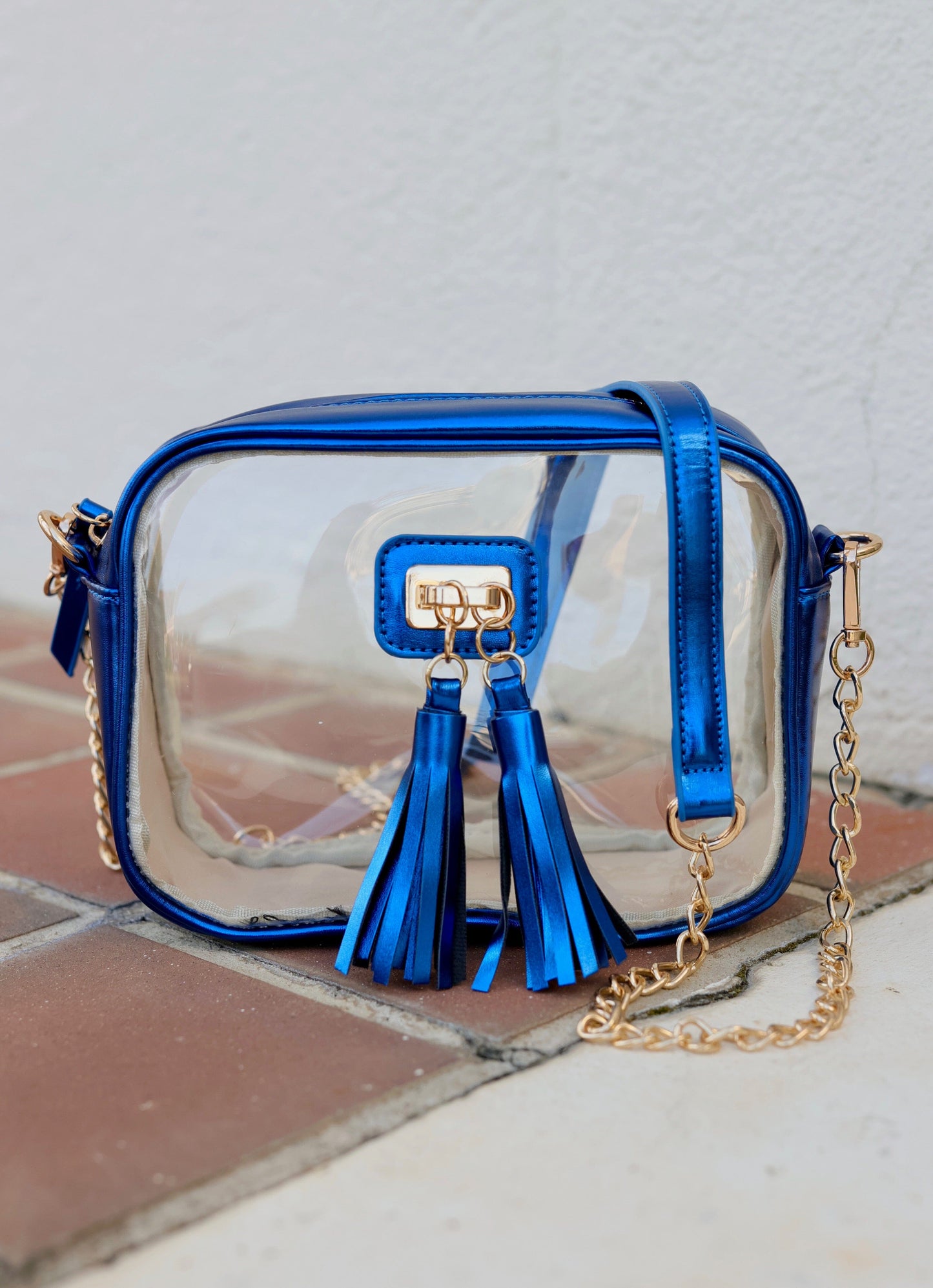 Addison Metallic Royal Clear Crossbody - Caroline Hill