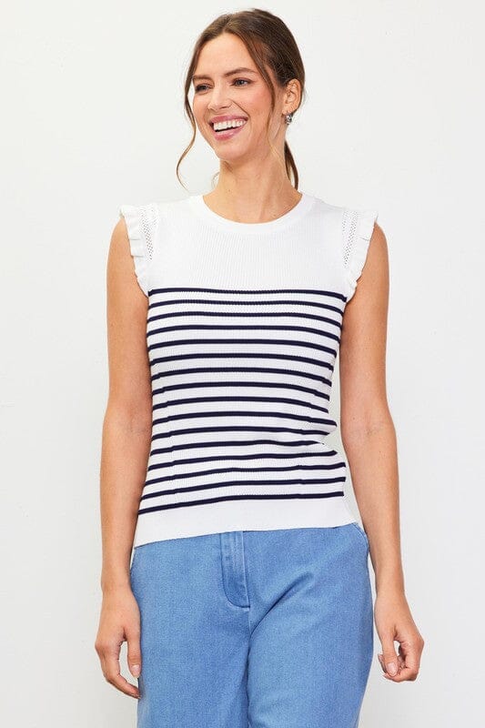 All About You Navy Stripe Top - Caroline Hill