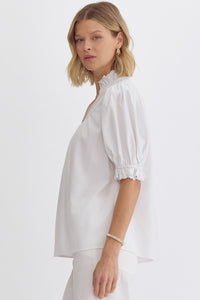 All I Wanted Off White Puff Sleeve Top - Caroline Hill