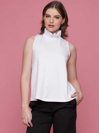 All The Way Home White Ruffled Neck Top - Caroline Hill
