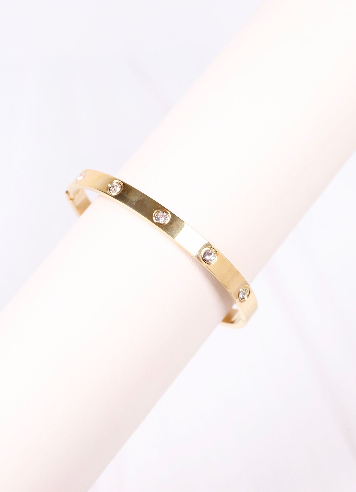 Almeria CZ Metal Bracelet GOLD - Caroline Hill