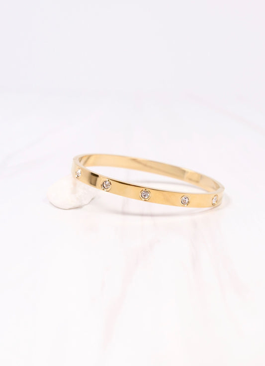 Almeria CZ Metal Bracelet GOLD - Caroline Hill