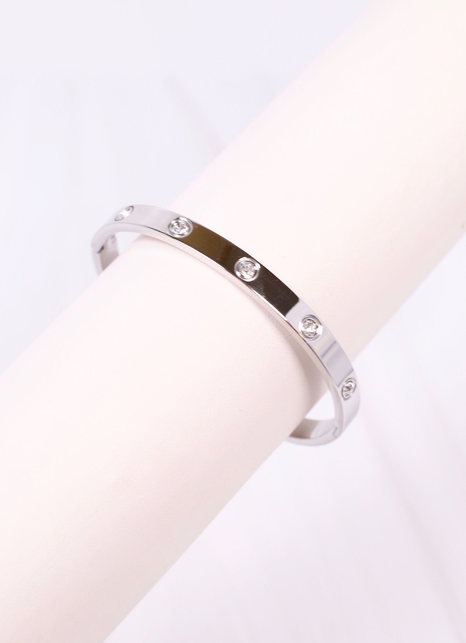 Almeria CZ Metal Bracelet SILVER - Caroline Hill