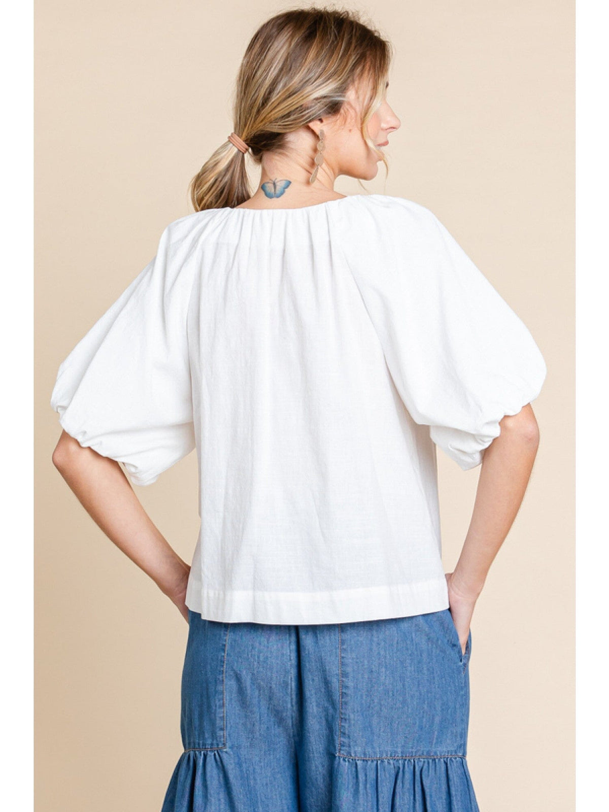 Already Over Off White Button Up Top - Caroline Hill