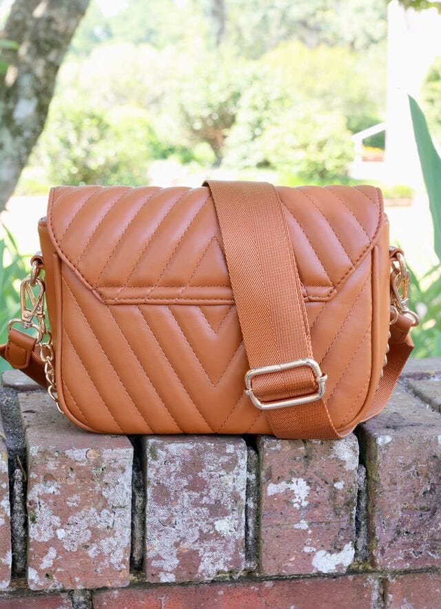 Angela Quilted Crossbody CAMEL V QUILTED - Caroline Hill