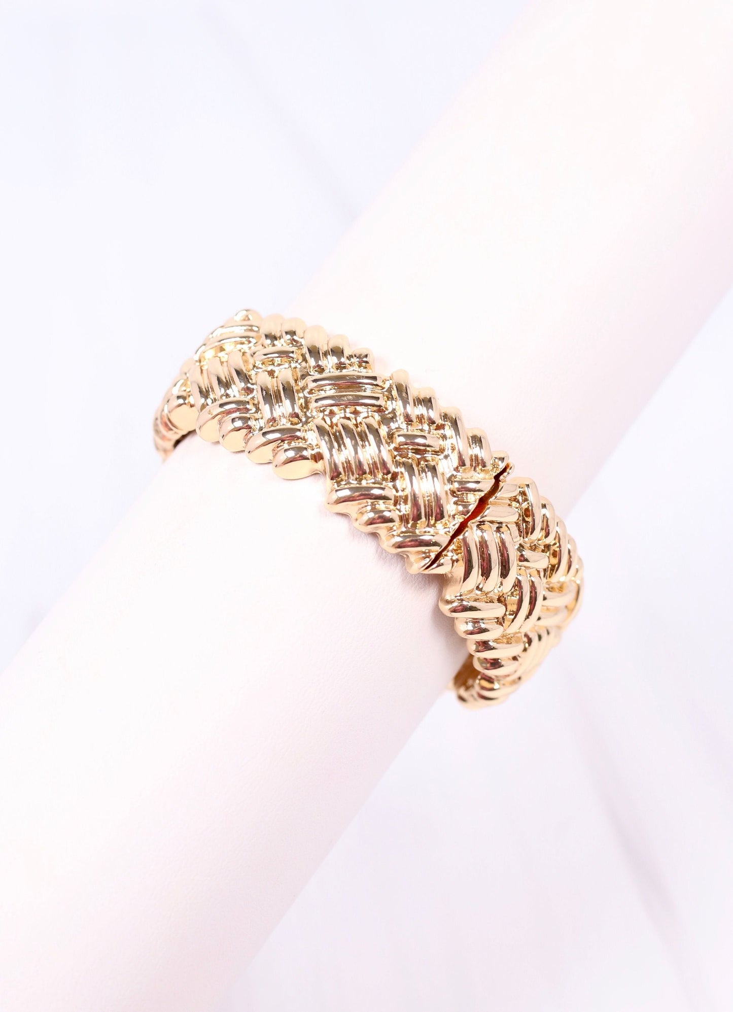 Annika Textured Stretch Bracelet GOLD - Caroline Hill