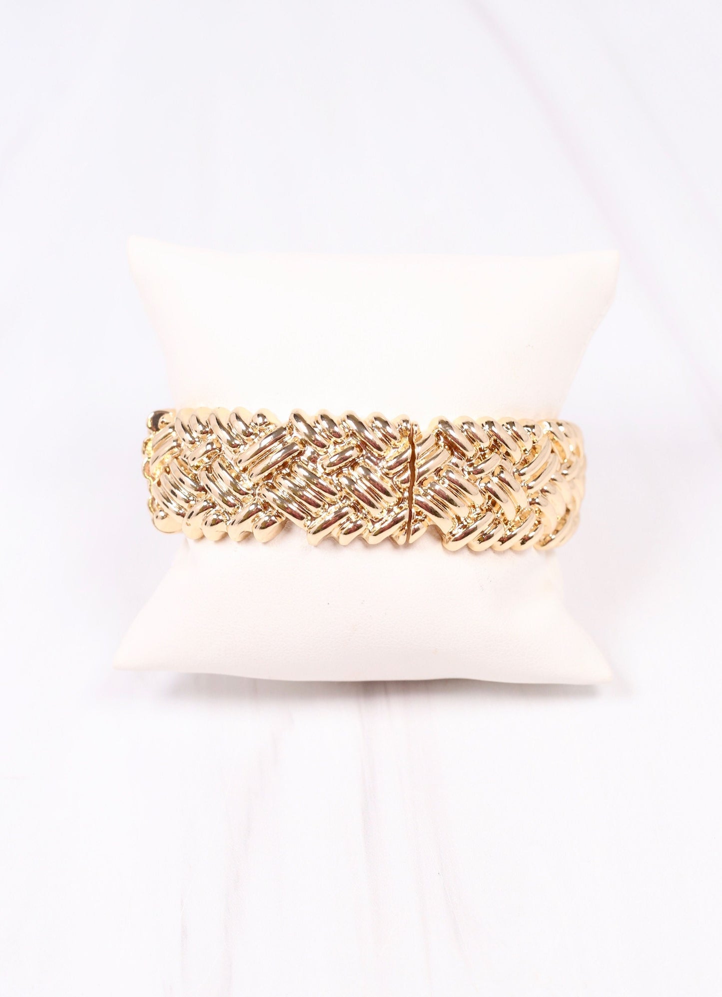 Annika Textured Stretch Bracelet GOLD - Caroline Hill