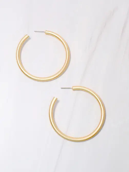 Arden Matte GOLD Satin Metal Hoop - Caroline Hill