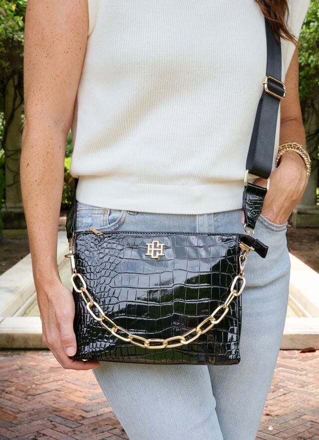 Ariana Crossbody BLACK PATENT - Caroline Hill