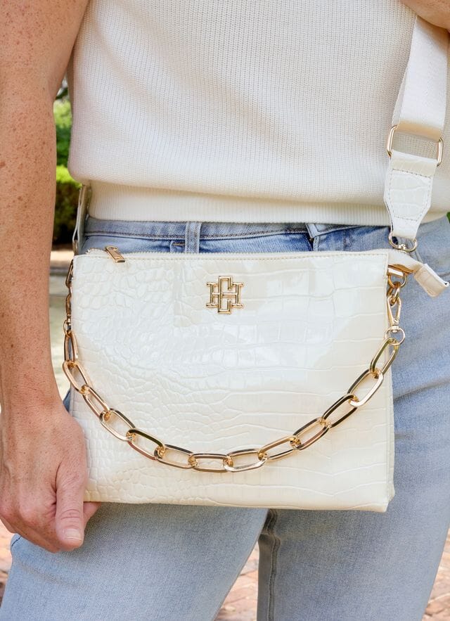 Ariana Crossbody IVORY PATENT - Caroline Hill