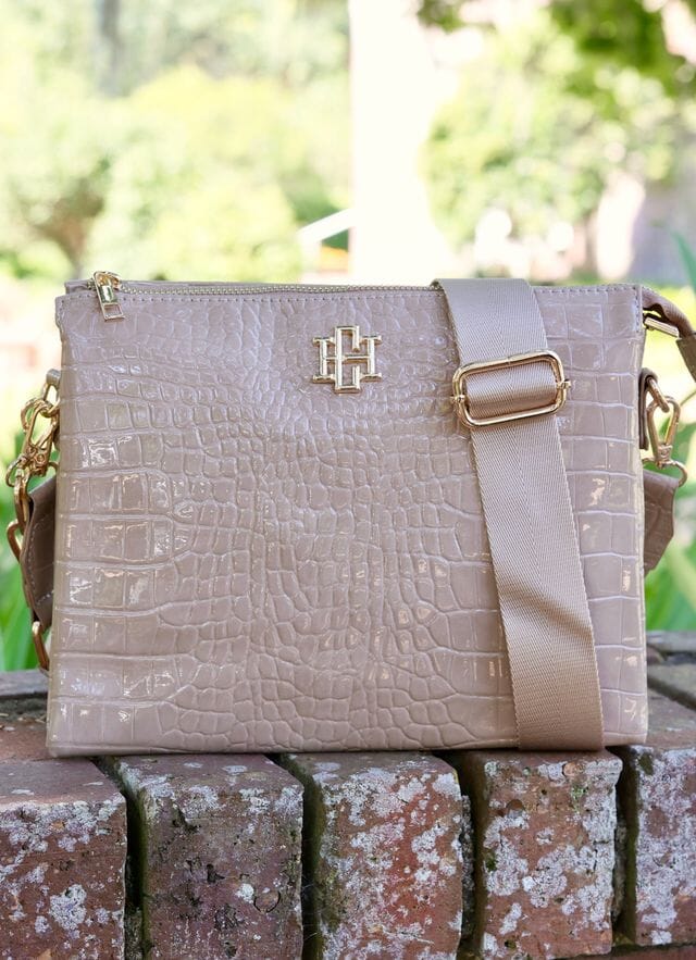 Ariana Crossbody TAUPE PATENT - Caroline Hill