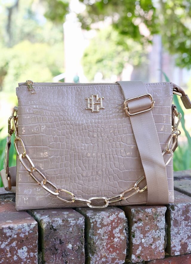 Ariana Crossbody TAUPE PATENT - Caroline Hill