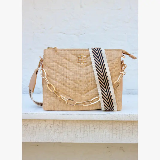 Ariana Crossbody Natural V Quilted