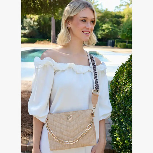 Ariana Crossbody Natural V Quilted