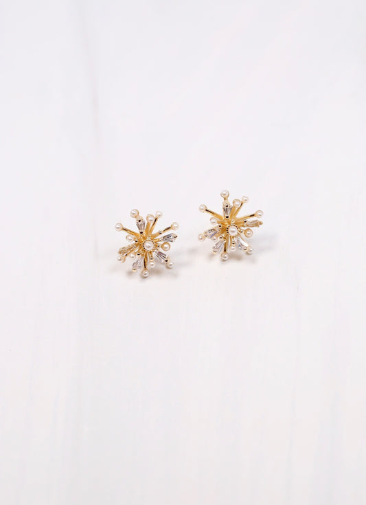 Augustus Embellished Sunburst Earring GOLD - Caroline Hill