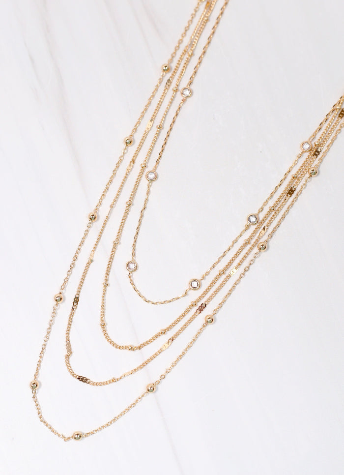 Authier Layered Necklace with CZs GOLD - Caroline Hill