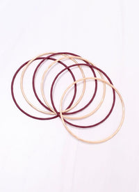 Autry Bangle Set GARNET GOLD - Caroline Hill