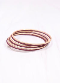 Autry Bangle Set GARNET GOLD - Caroline Hill