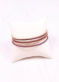 Autry Bangle Set GARNET GOLD - Caroline Hill