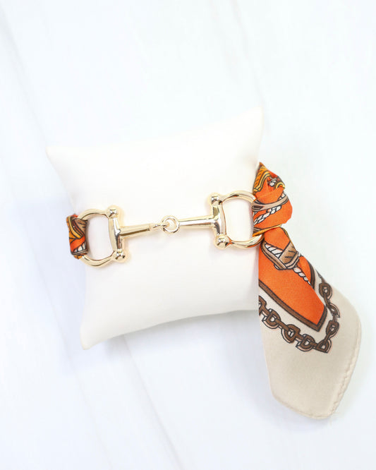 Lana Horsebit Scarf Bracelet Orange