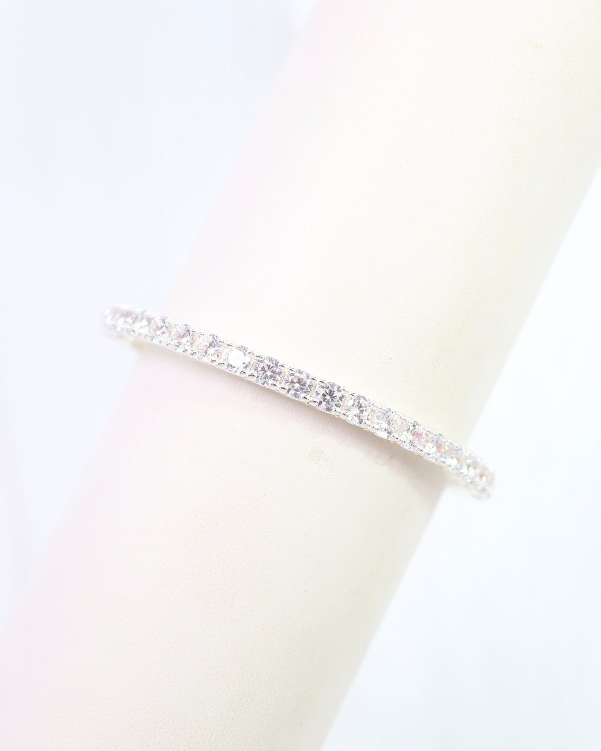 Jordie CZ Bangle Bracelet WR Silver