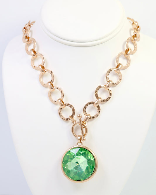 Palace Crystal Pendant Necklace Green