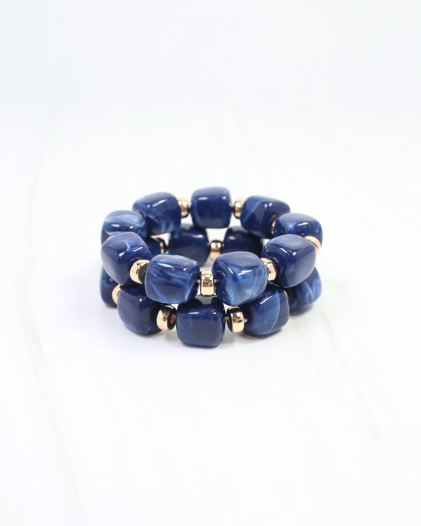 Raquel Beaded Bracelet Set Navy