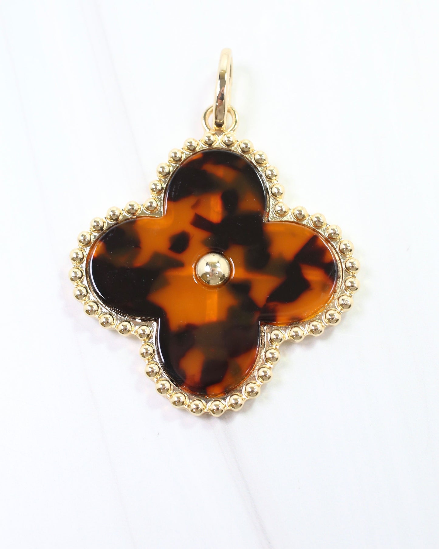 Gina Large Clover Charm Tortoise