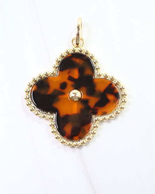 Gina Large Clover Charm Tortoise