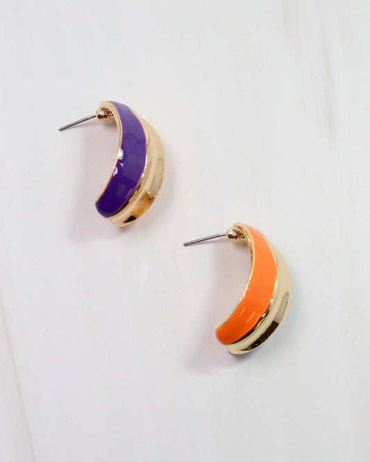 Penney Hoop Earring Orange Purple