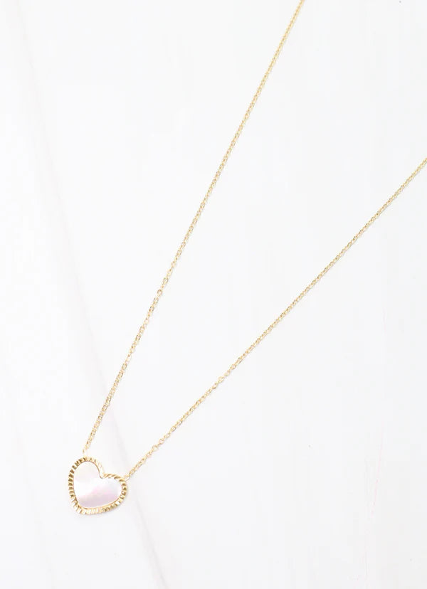 Valarie Heart Necklace Mother of Pearl