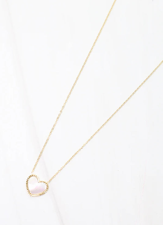 Valarie Heart Necklace Mother of Pearl