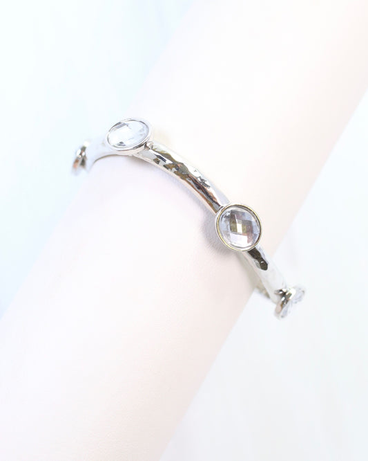 Khan Stone Stretch Bracelet Silver