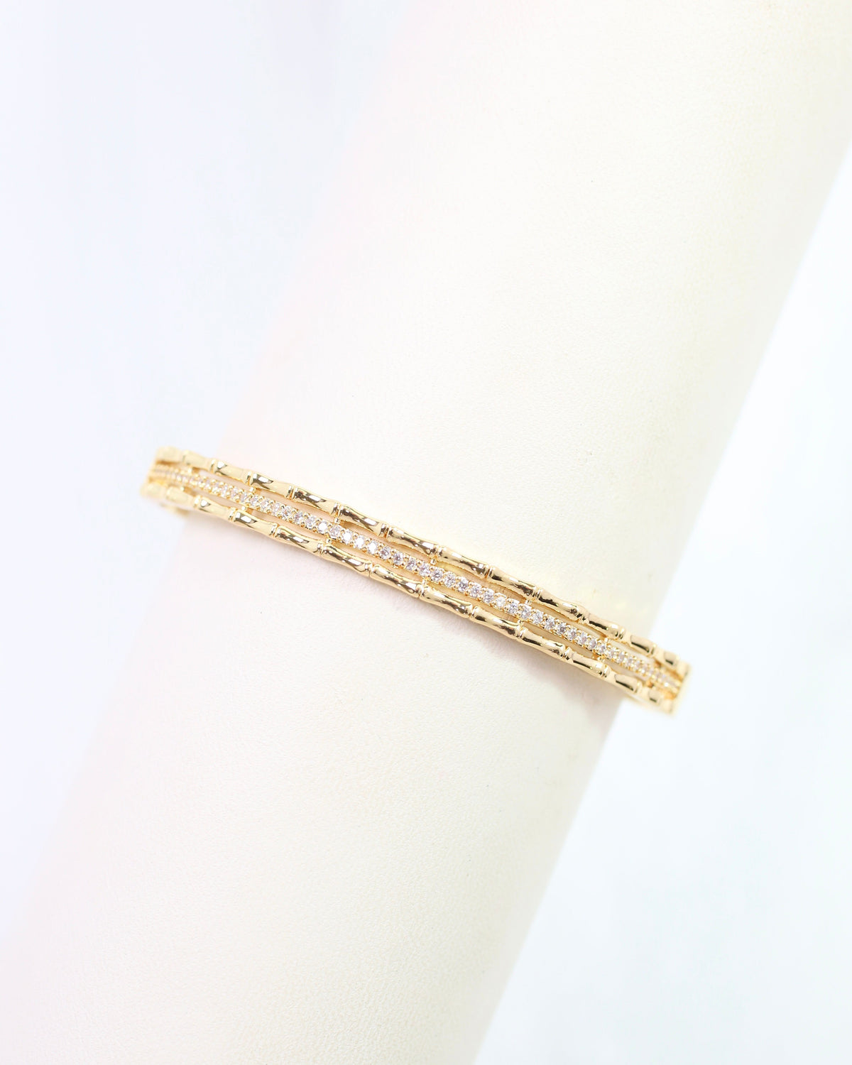 Willa CZ Lined Bangle Bracelet WR Gold