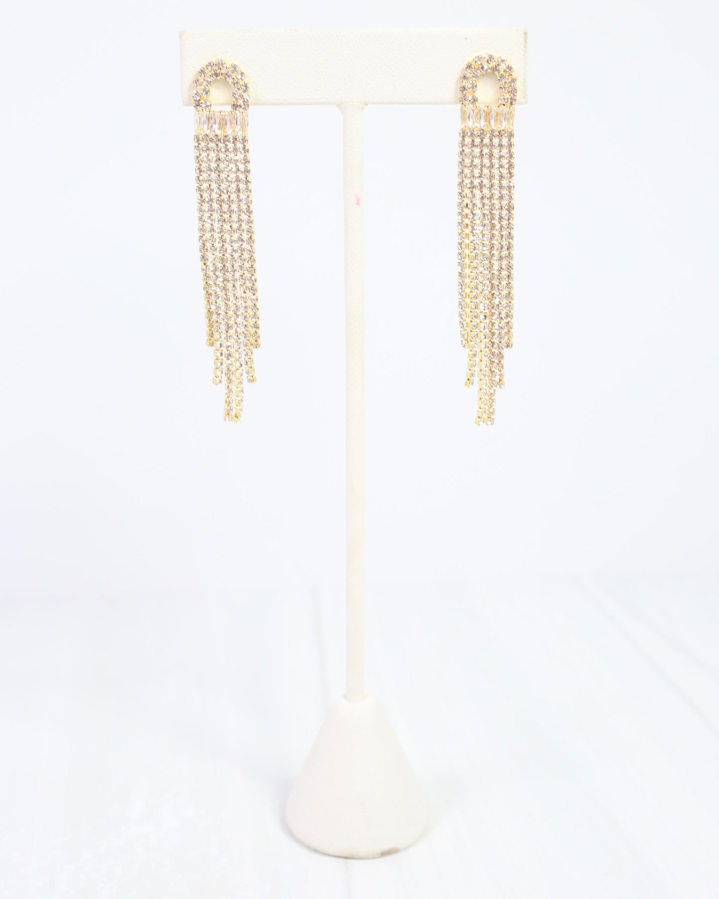 Kathrina Crystal Chandelier Post Earring Gold