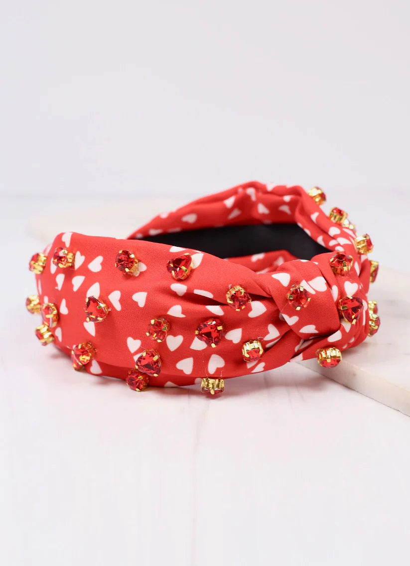 Skip a Beat Heart Headband RED