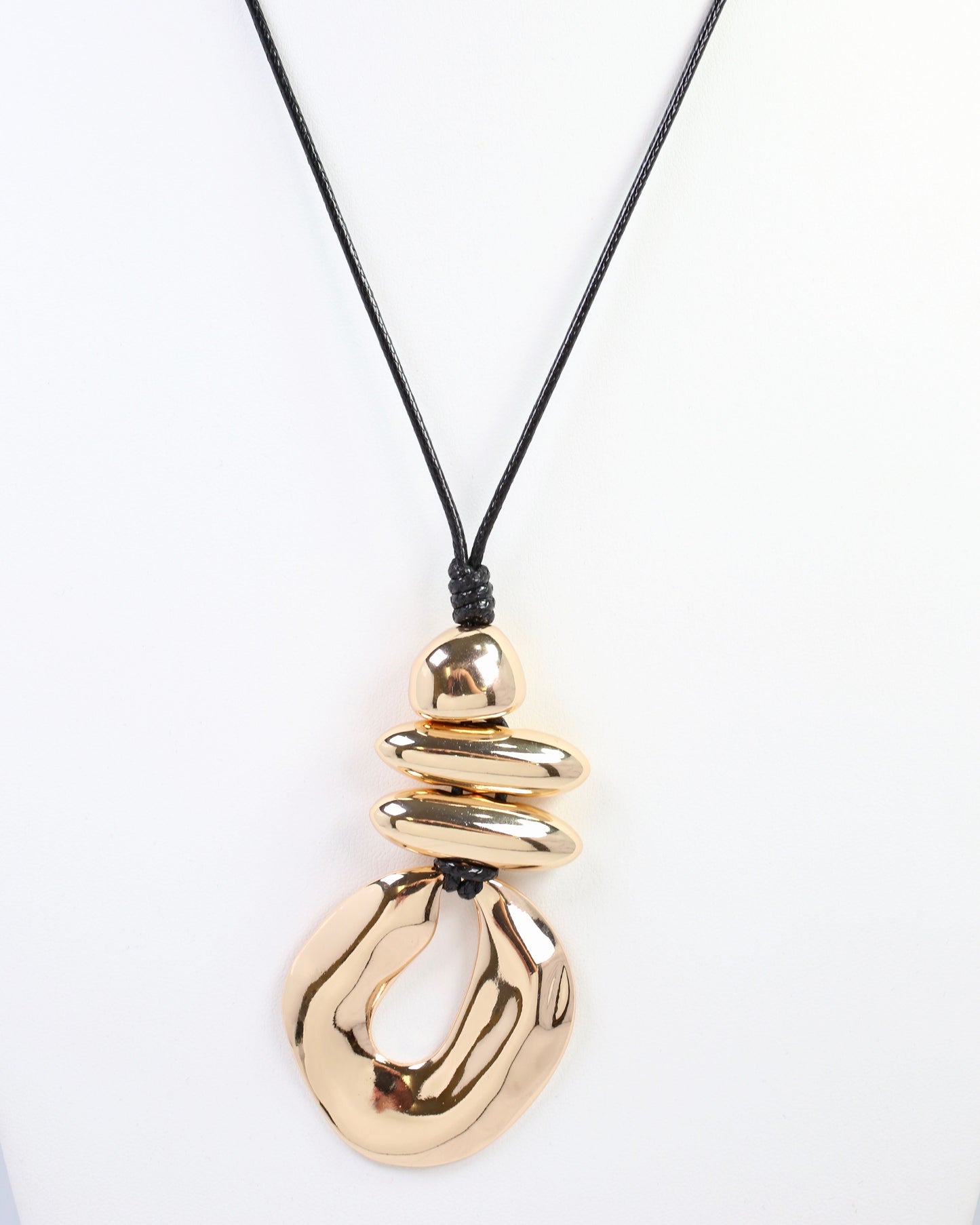Hopkinsville Long Cord Necklace with Large Pendant Gold