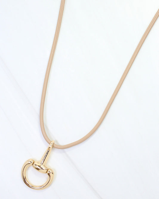 Finley Horsebit Cord Necklace Tan