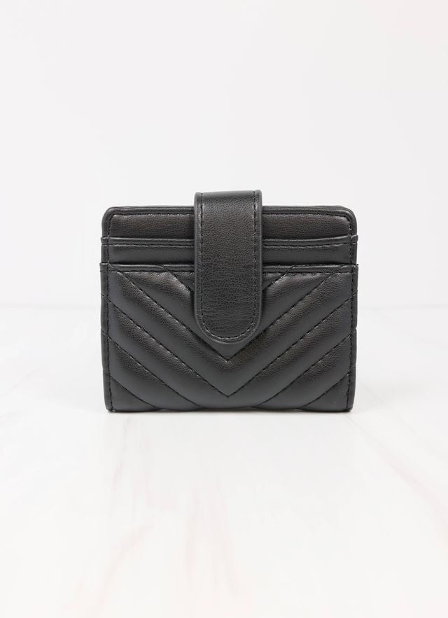 Tate Card Holder Wallet Black V Quilted