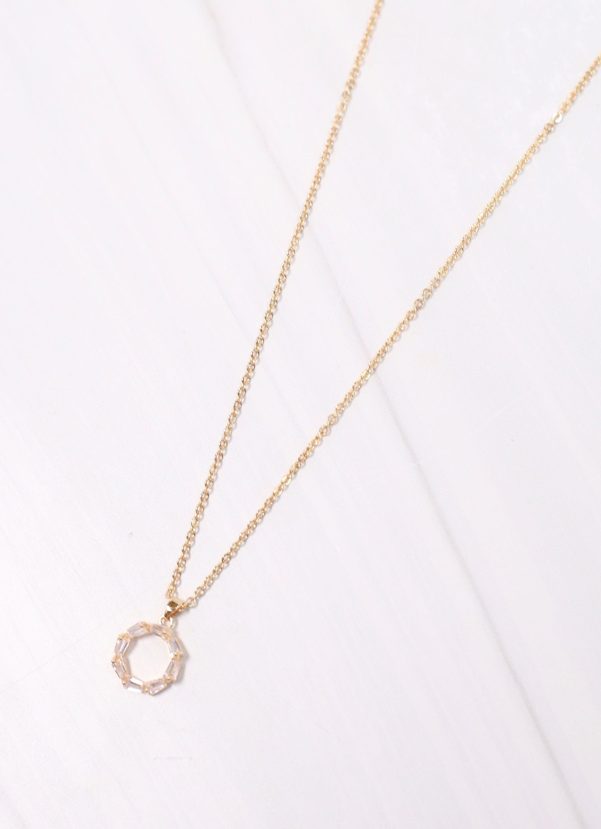 Bastion CZ Circle Necklace GOLD - Caroline Hill