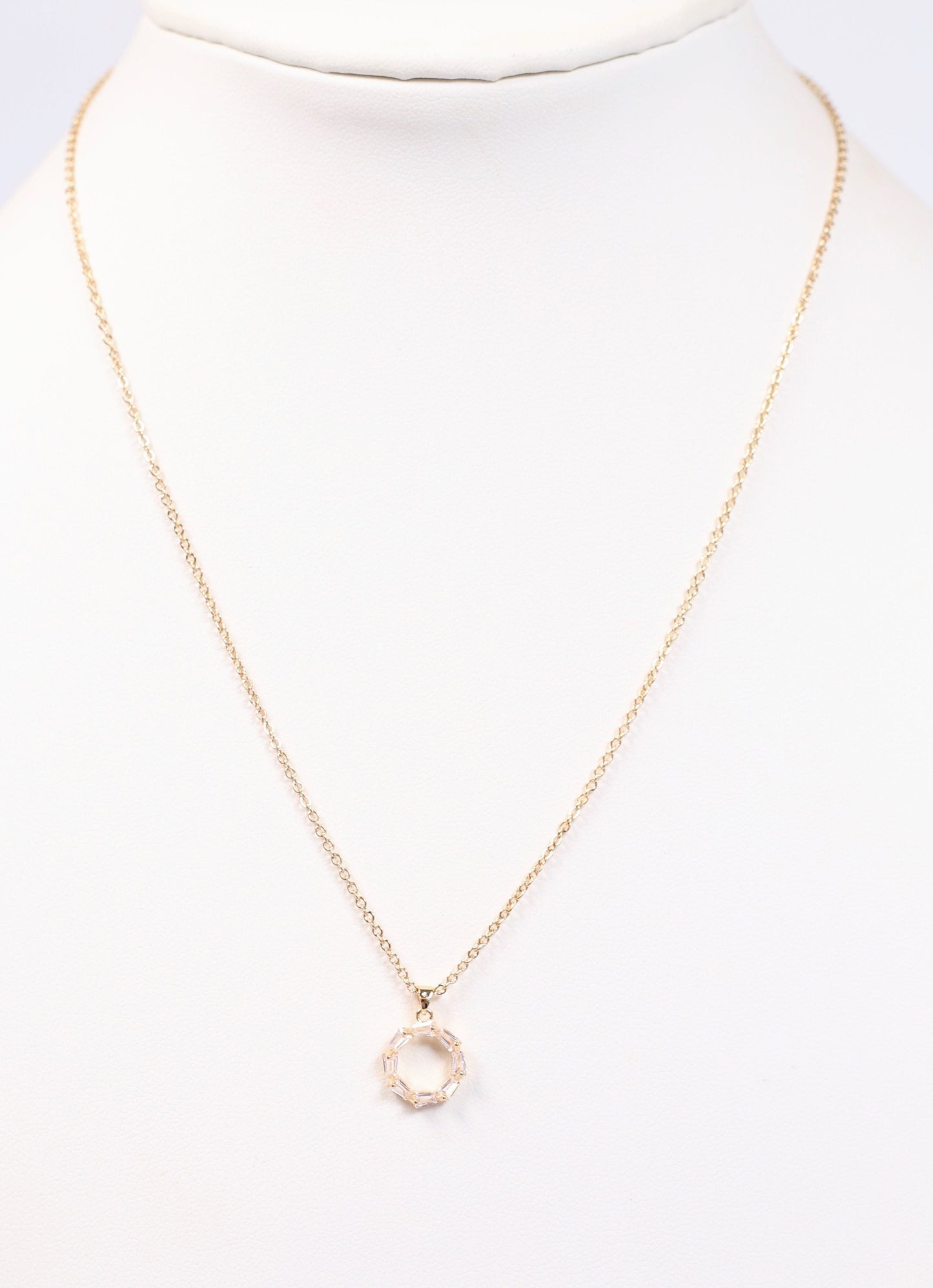 Bastion CZ Circle Necklace GOLD - Caroline Hill