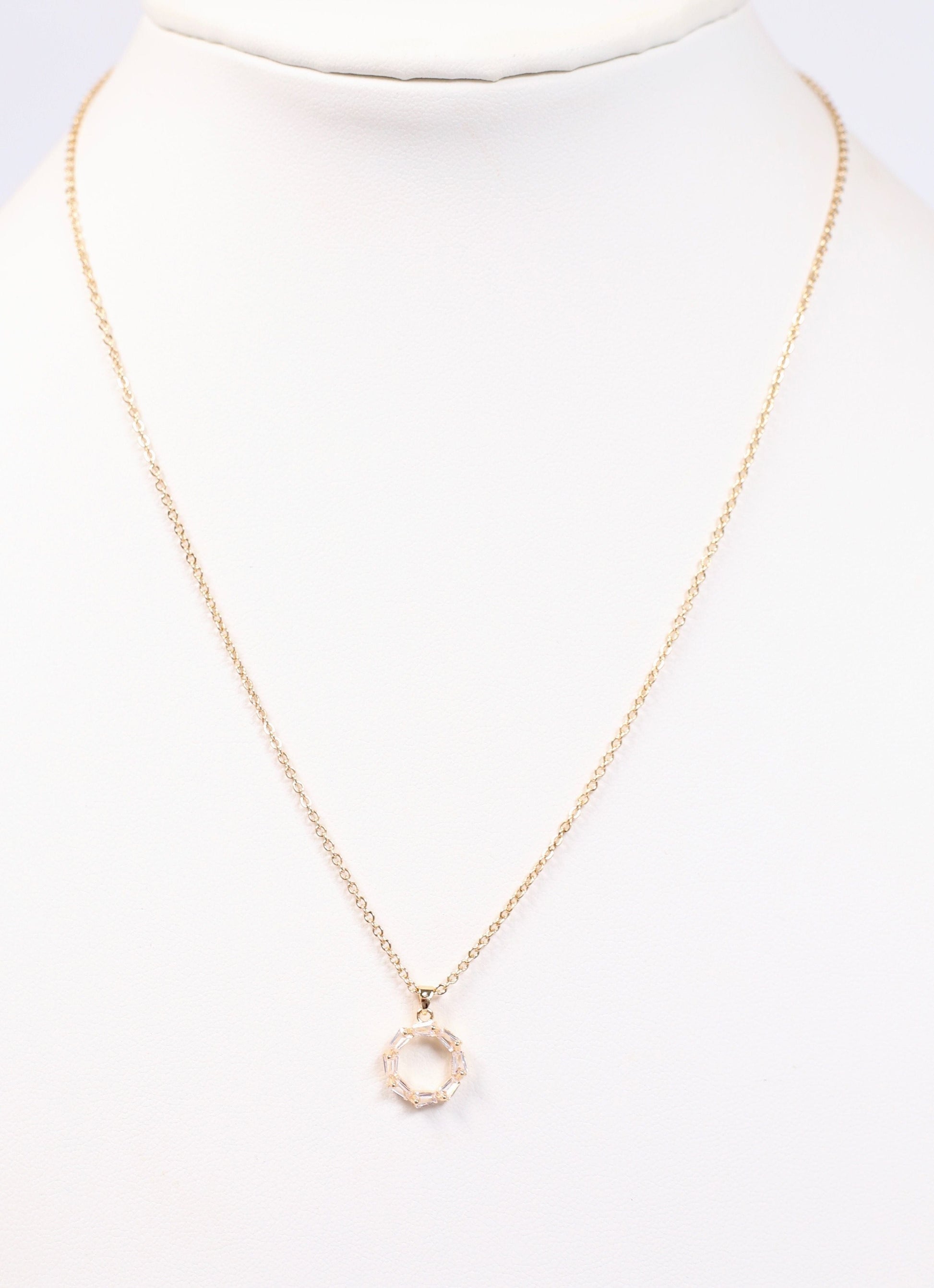 Bastion CZ Circle Necklace GOLD - Caroline Hill