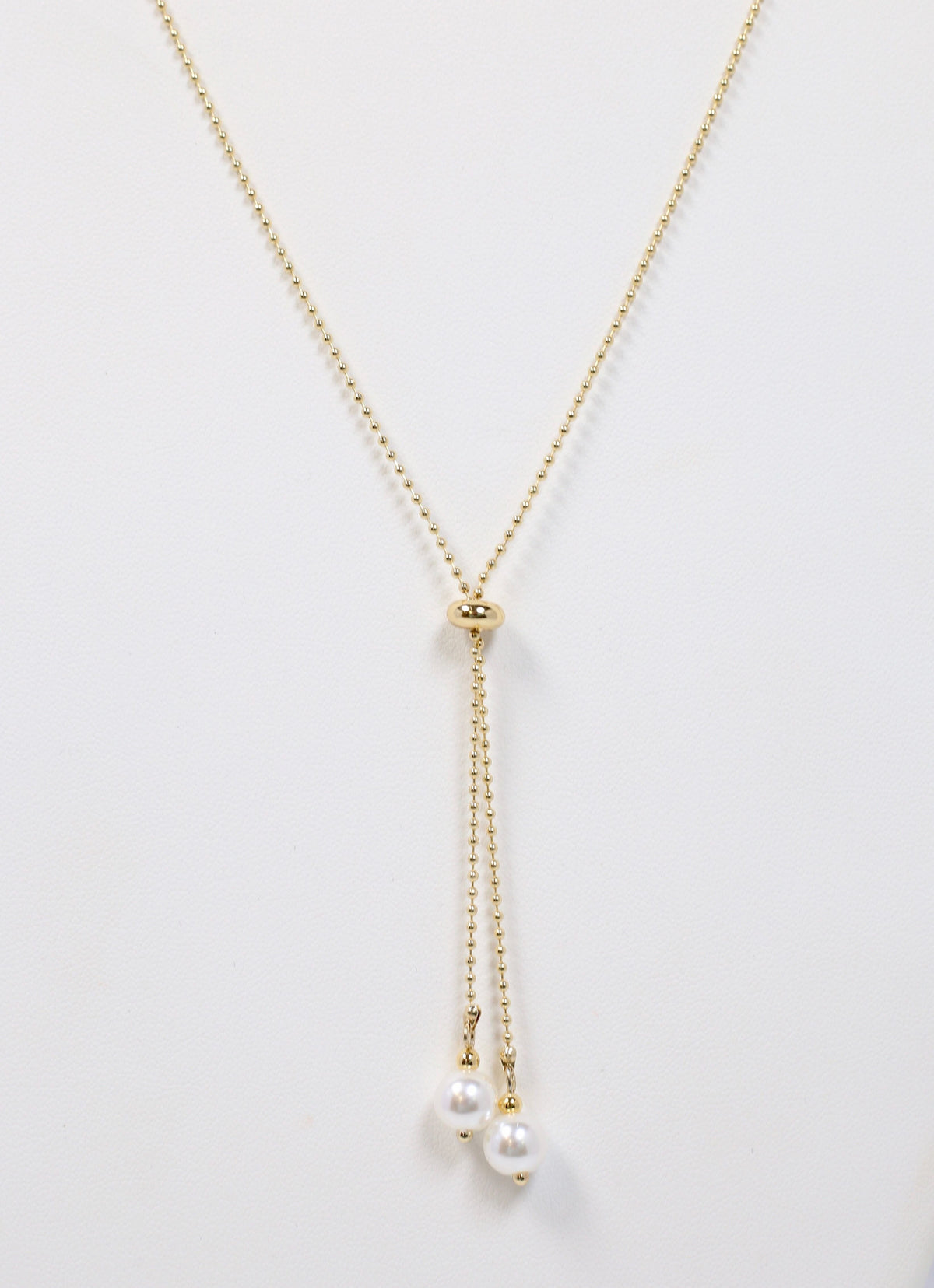 Bayne Adjustable Pearl Necklace GOLD - Caroline Hill
